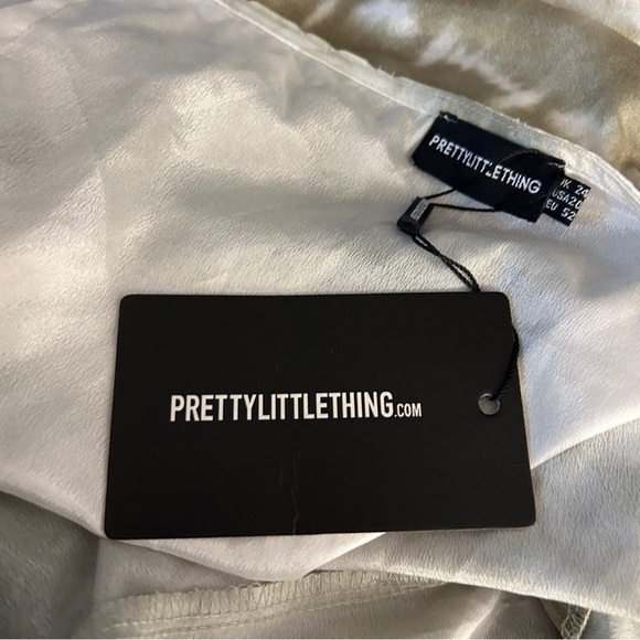 NWT PrettyLittleThing Gold and Cream Backless Dress - Picture 5 of 10